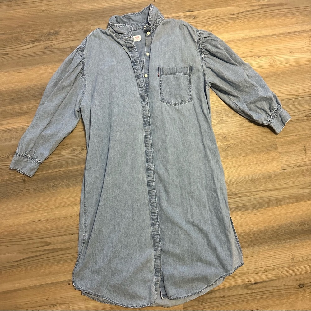 Levi Denim Long Sleeve Maxi Dress XXL